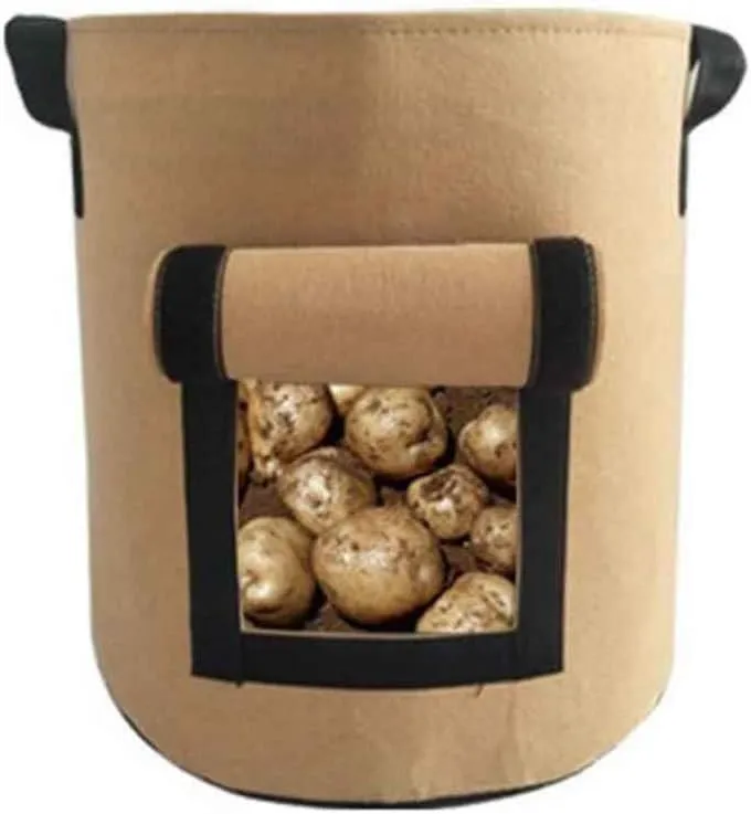 Happyyami Heavy Duty Growing Bag 38l Nonwoven Sweet Potato Planting Pouch Sturdy Handle Straps for Planting
