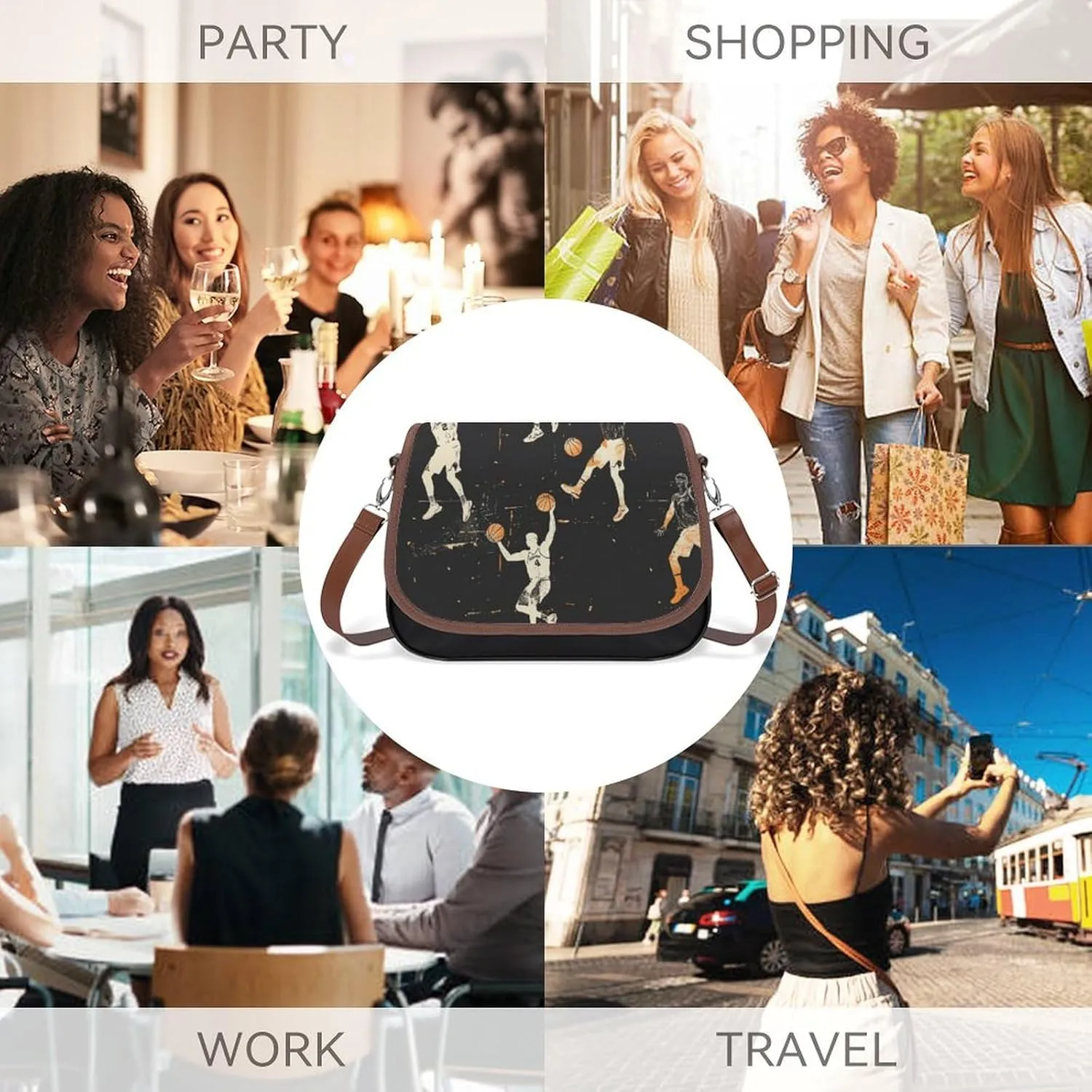 Hawaii Women's Purse Adjustable Shoulder Strap Crossbody Bag Magic Buckle Large-Capacity Handbag
