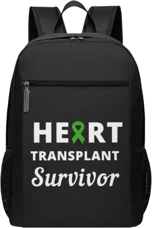 Heart Transplant Survivor Travel Laptop Backpack, Business Anti Theft Slim Sturdy Laptops Backpacks, College Computer Bag Gift for Men & Women Fits 17 Inch Notebook,Black