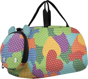 Hearts Polka Dots Duffel Bags for Boys Small Gym Bags for Teens Dance Bag for Girls