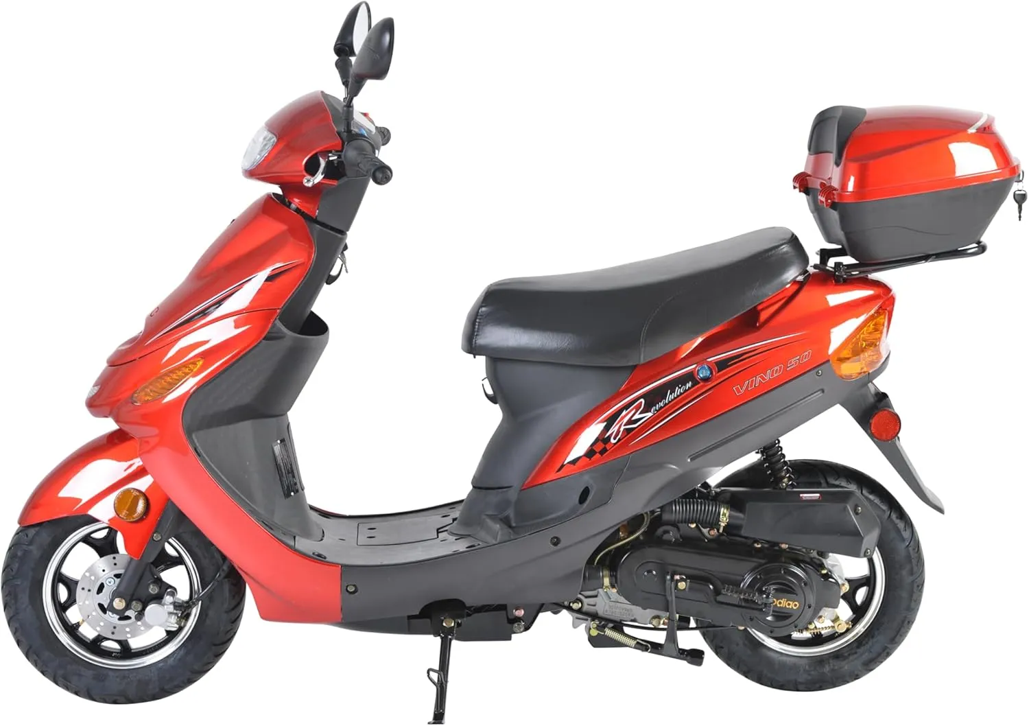 HHH 49cc/ 50cc Scooter Gas Fully Automatic Street Scooter Moped Vino 50 with Matching Trunk 50cc Moped for Adult