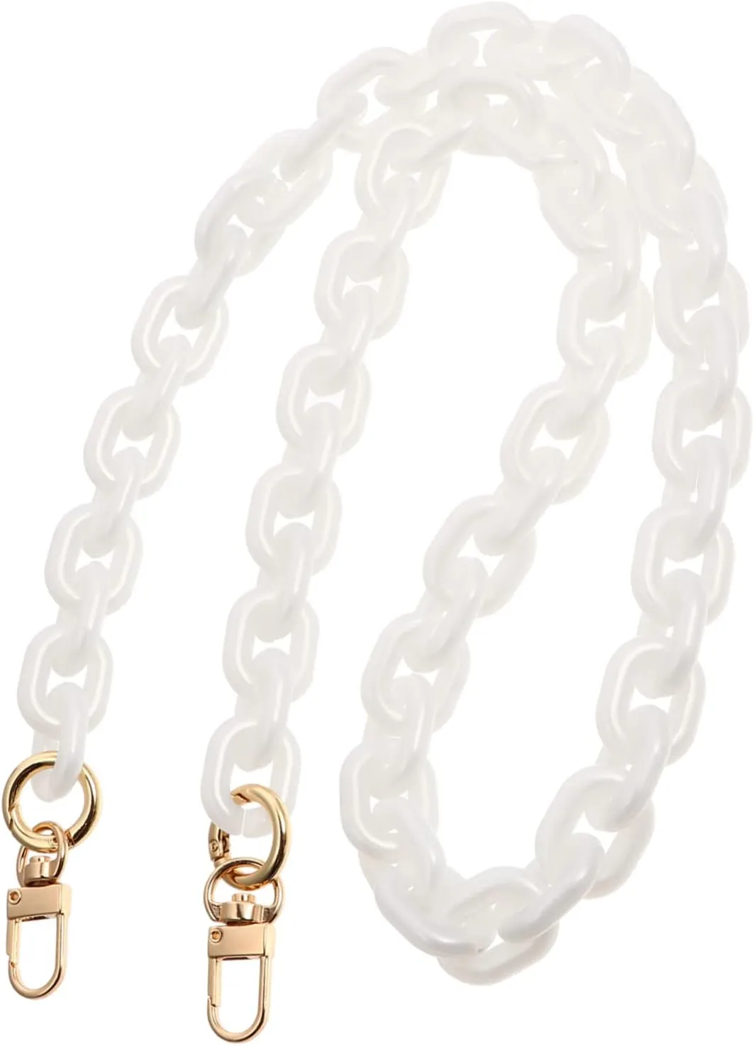 Homoyoyo White Bag Chain Purse Chains Handbags Gold Handbag Chain Handles Chain for Purse Chain Belt Tote Purse for Women Shoulder Bag Strap Bag Chain Replacement Bag Accessory Resin