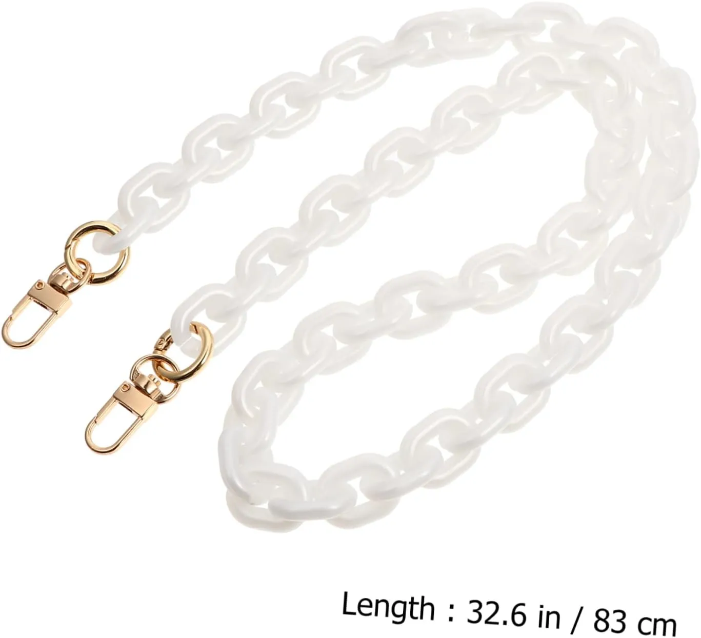 Homoyoyo White Bag Chain Purse Chains Handbags Gold Handbag Chain Handles Chain for Purse Chain Belt Tote Purse for Women Shoulder Bag Strap Bag Chain Replacement Bag Accessory Resin