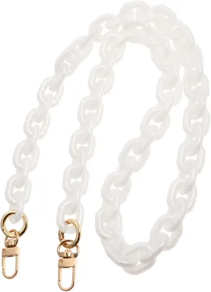 Homoyoyo White Bag Chain Purse Chains Handbags Gold Handbag Chain Handles Chain for Purse Chain Belt Tote Purse for Women Shoulder Bag Strap Bag Chain Replacement Bag Accessory Resin