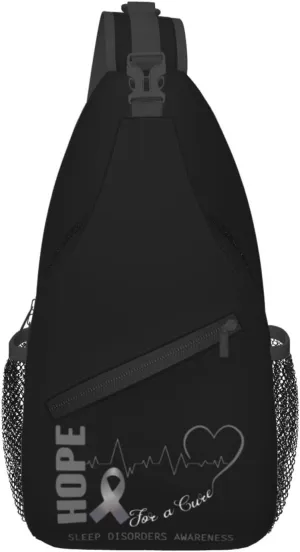 Hope For A Cure Sleep Disorders Awareness Crossbody Bags For Women Men Chest Backpack Gym Shoulder Bag Travel Outdoor Sports Casual Crossbody Bags
