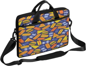 Hot Dog Burger Pizza Laptop Shoulder Bag for Men Women Slim Briefcase Messenger Bag Waterproof 14 Inch 15 Inch Laptop Bag Carrying Case Fit 14-15.6 Inch Notebook Computer Tablet