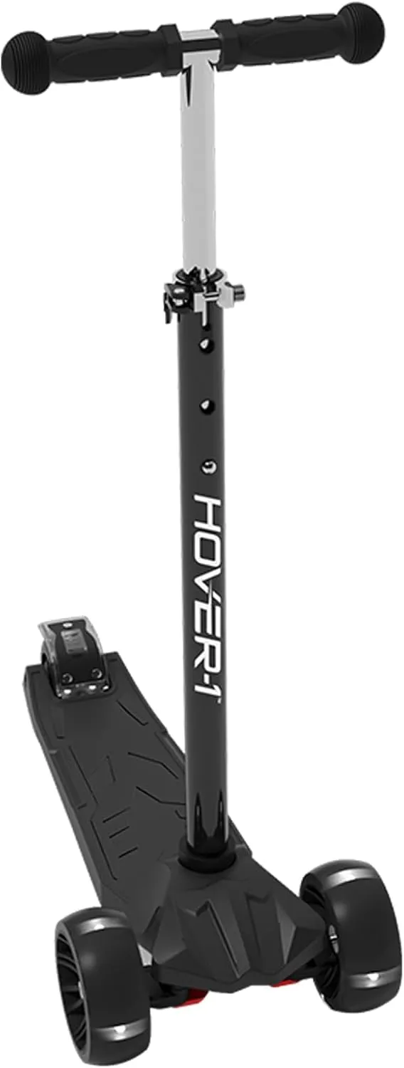 Hover-1 Solaris Kick Scooter with Multicolor Wheel Lights, 4.5” Front Wheels, Rear Foot Brake, and 110 Pound Weight Capacity