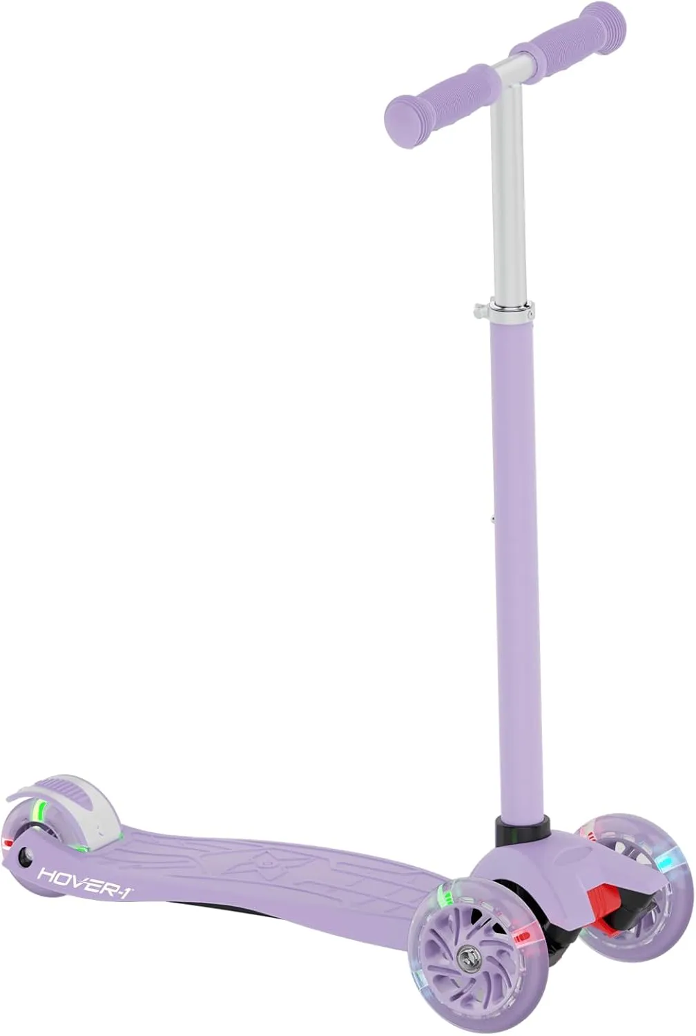 Hover-1 Sunbeam Kick Scooter with Multicolor Wheel Lights, 4.5” Front Wheels, Rear Foot Brake, and 110 Pound Weight Capacity