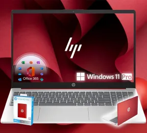 HP 15 Ultrabook • Intel 4-Core CPU • Back to School Limited Edition with Microsoft 365 • 16GB RAM • 1.6TB Storage (128GB OnBoard withHP 512GB P500 Portable SSD   1TB OneDrive) • Win 11 Pro • Red