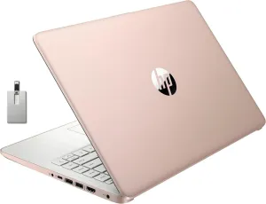 HP 2022 Stream 14" HD BrightView Laptop, Intel Celeron N4120, 4GB RAM, 64GB SSD, Intel HD Graphics, 720p Webcam, 1 Year Office 365, Gold, Win 11, 32GB Snowbell USB Card