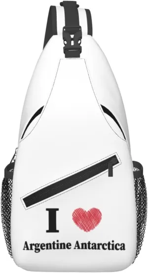 I Love Argentine Antarctica Crossbody Bags For Women Men Chest Backpack Gym Shoulder Bag Travel Outdoor Sports Casual Crossbody Bags