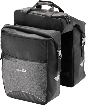 Ibera MIK Panniers - Durable, Waterproof Bike Bags for Convenient and Secure Storage - Adjustable Hooks and Reflective Details (COMPATIBLE WITH MIK RACKS ONLY)