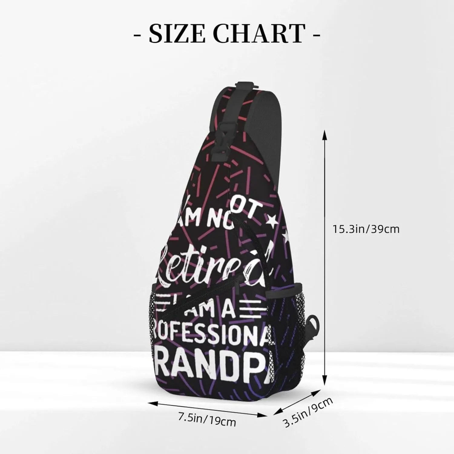I'M Not Retired I'M A Professional Grandpa Small Crossbody Backpack Sling Bag For Men Women Mini One Shoulder Chest Bags Gym Sport Travel Hiking Daypack