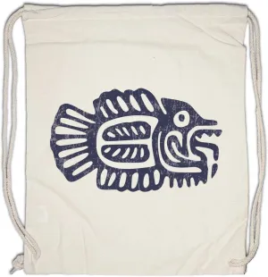 Inca Fish Symbol Drawstring Bag Gym Sack