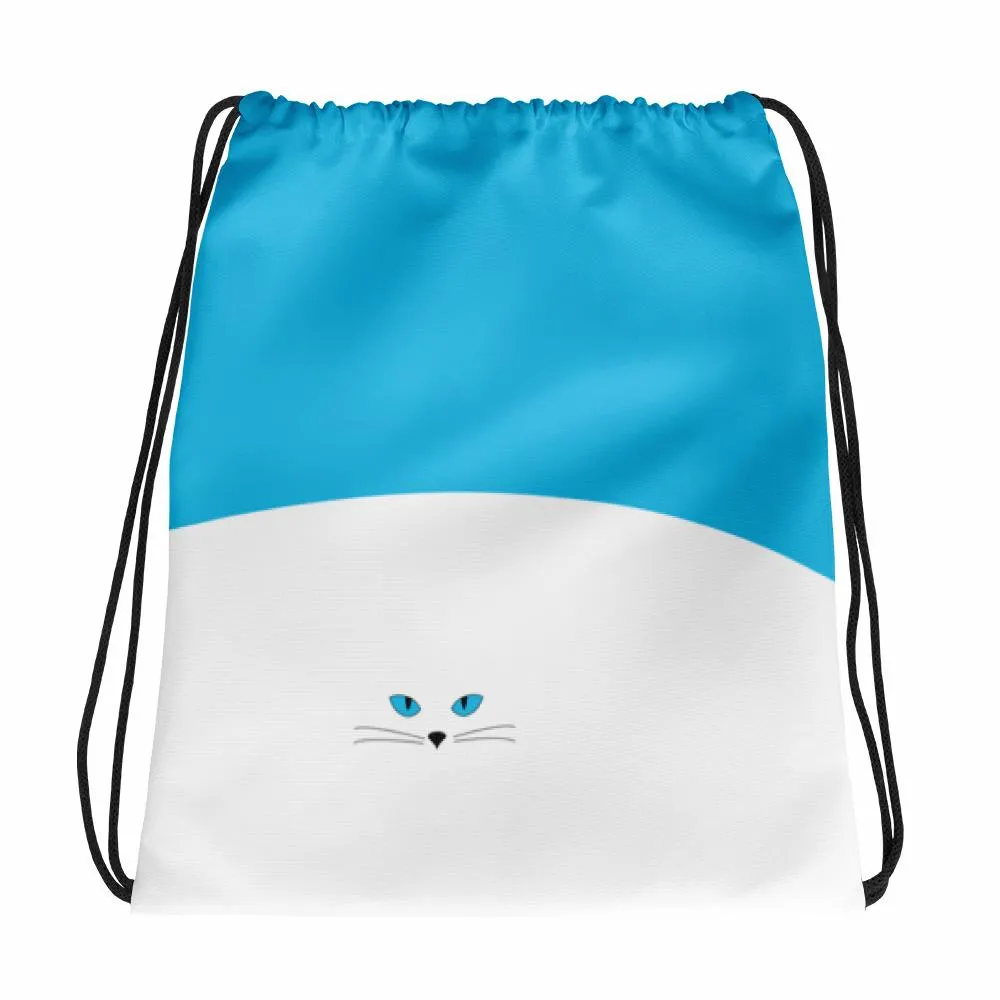 Inscrutable Cat 'Juicy Fruity Blue' Drawstring bag