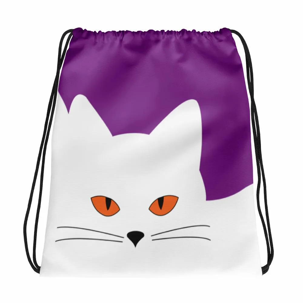 Inscrutable Cat 'Juicy Fruity Plum' Drawstring bag