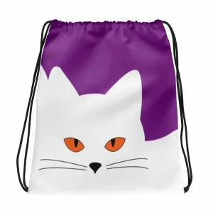 Inscrutable Cat 'Juicy Fruity Plum' Drawstring bag