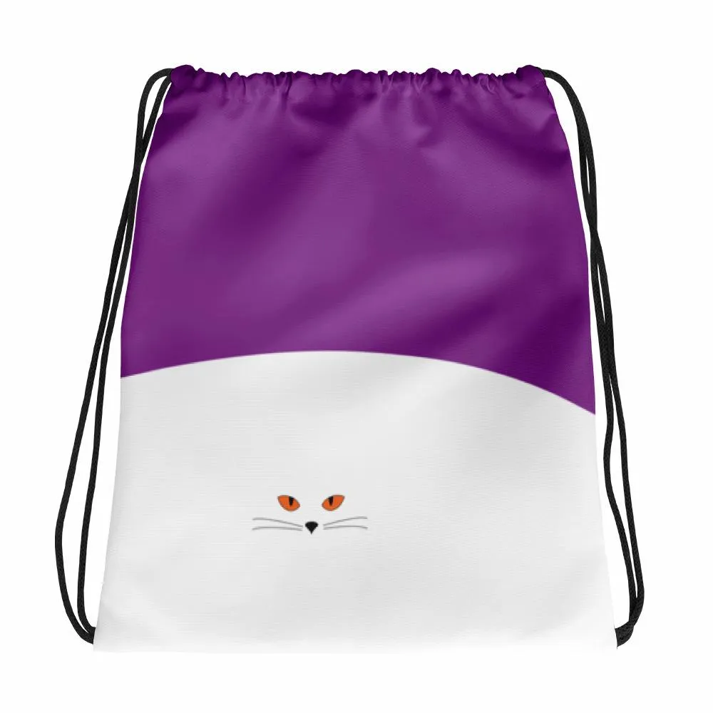 Inscrutable Cat 'Juicy Fruity Plum' Drawstring bag