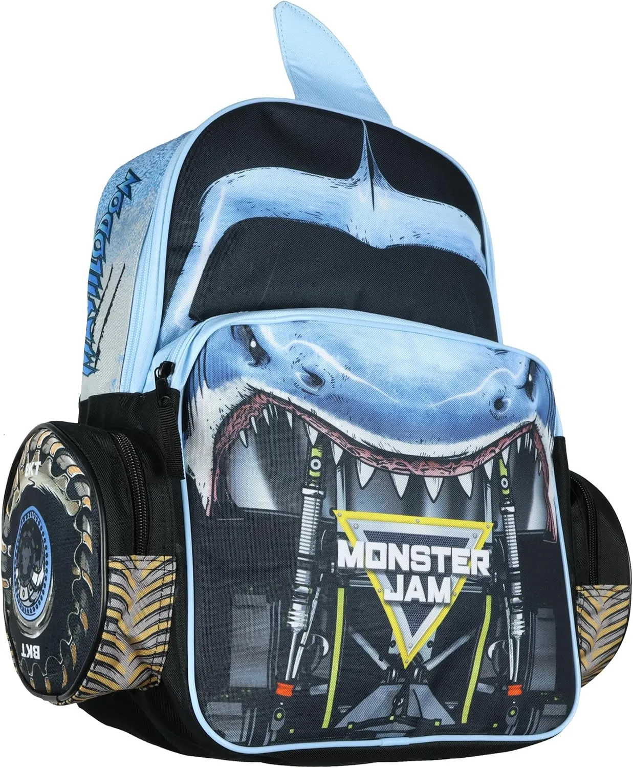 INTIMO Monster Jam Megalodon Backpack - Shark 3D Monster Truck Kids School Book Bag or Travel Daypack