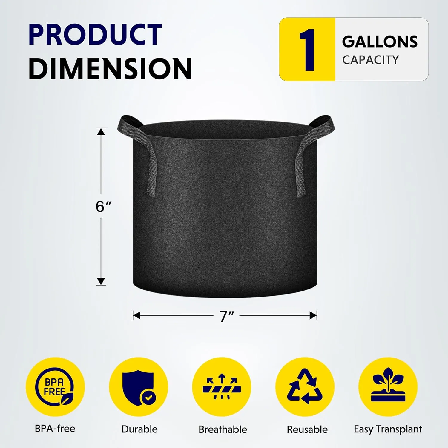 iPower 20 Pack 1 Gallon Grow Bags 300G Thickened Sturdy Plant Fabric Pots with 20 Labels and Handles, Aeration Garden Cloth Planter Bag for Outdoor Fruits, Vegetables and Flowers