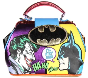 Irregular Choice I'Ll Stop Him In Yellow Purple Batman Bag