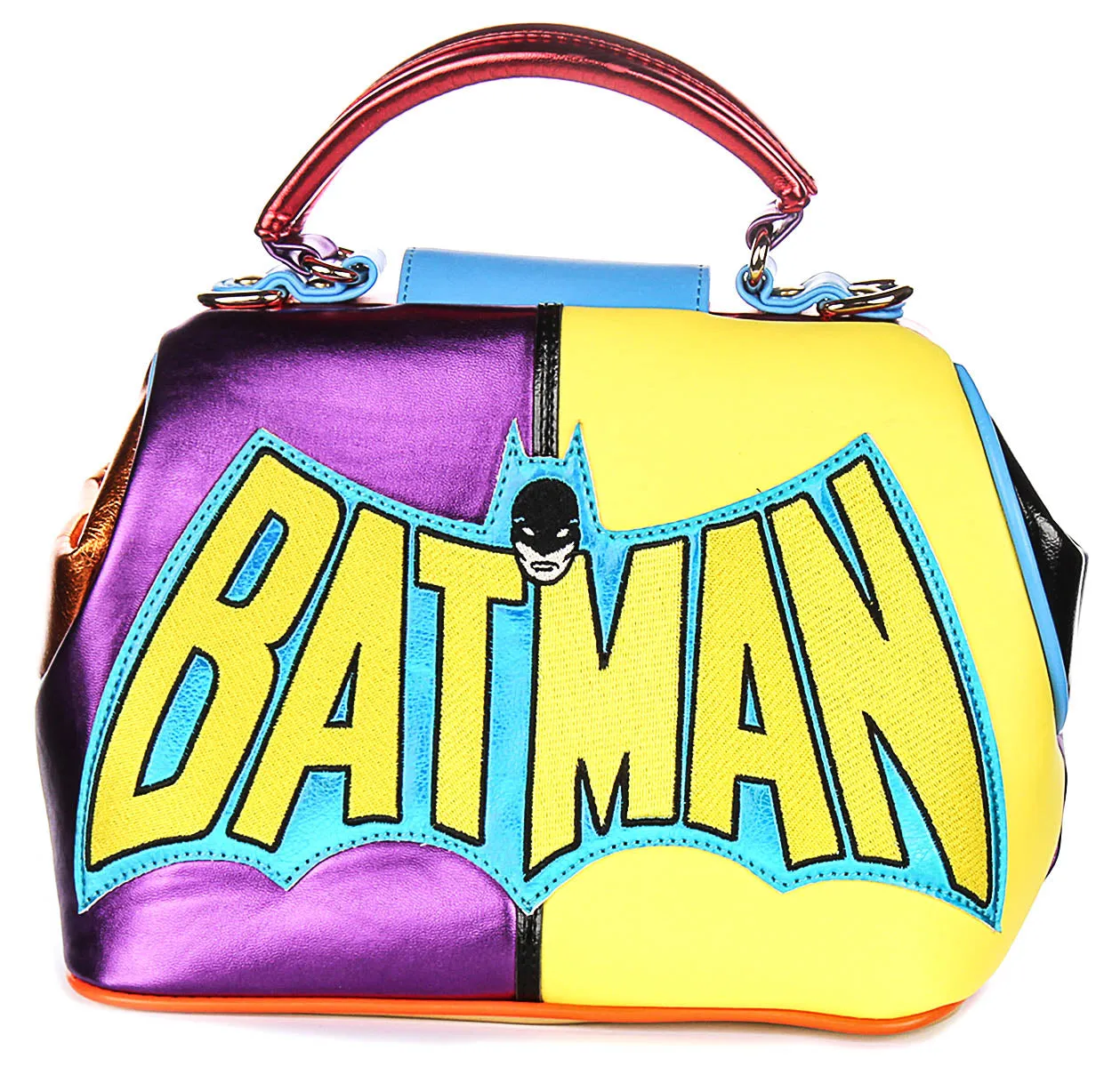 Irregular Choice I'Ll Stop Him In Yellow Purple Batman Bag