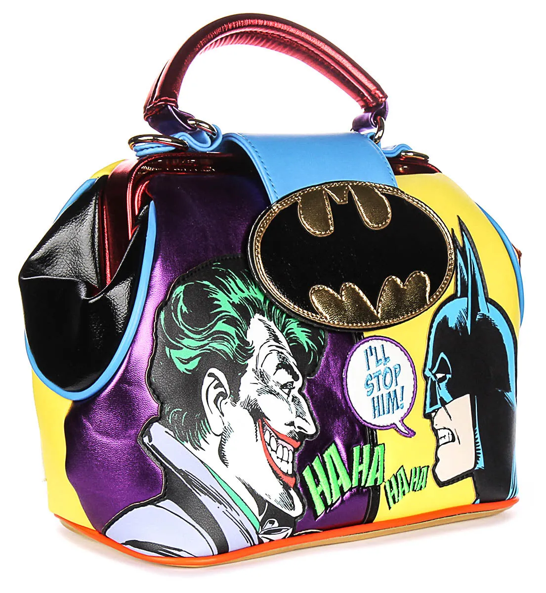 Irregular Choice I'Ll Stop Him In Yellow Purple Batman Bag
