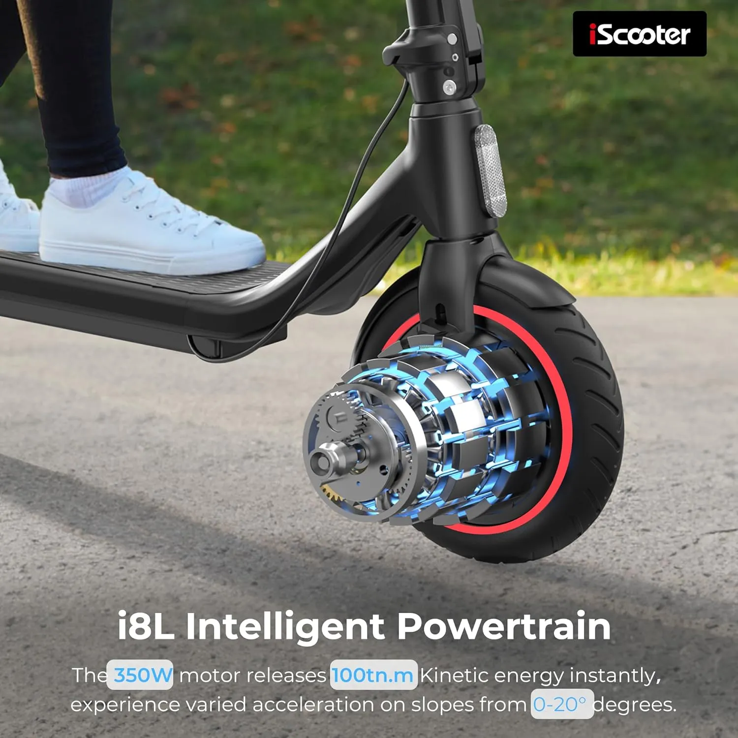 iScooter Electric Scooter for Adults, 18/12 Miles Long Range,22/19/15.6 Mph Top Speed, Commuting Electric Scooter with Cruise Control, Double Braking Systems Escooter for Adults and Teens