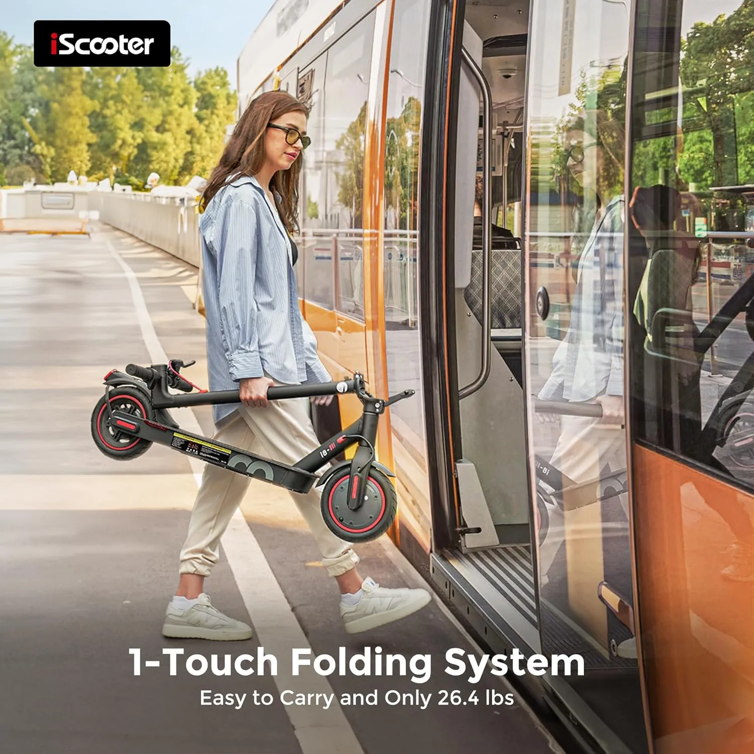 iScooter Electric Scooter for Adults, 18/12 Miles Long Range,22/19/15.6 Mph Top Speed, Commuting Electric Scooter with Cruise Control, Double Braking Systems Escooter for Adults and Teens