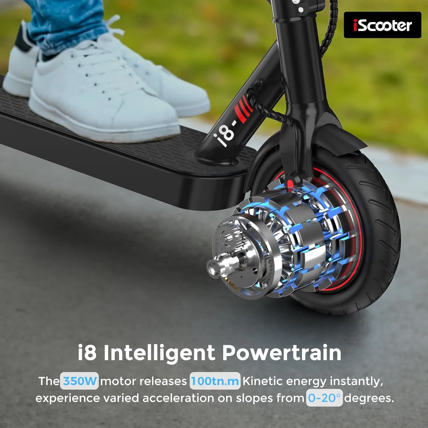 iScooter Electric Scooter for Adults, 18/12 Miles Long Range,22/19/15.6 Mph Top Speed, Commuting Electric Scooter with Cruise Control, Double Braking Systems Escooter for Adults and Teens