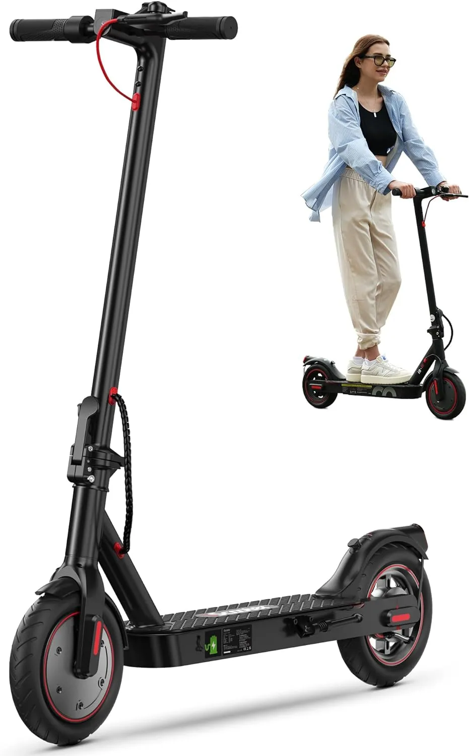 iScooter Electric Scooter for Adults, 18/12 Miles Long Range,22/19/15.6 Mph Top Speed, Commuting Electric Scooter with Cruise Control, Double Braking Systems Escooter for Adults and Teens