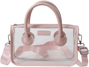 Ita bag Stadium Approved PVC Clear Purse, Top Handle Transparent Messenger Handbag with Removable Straps for Men and Women