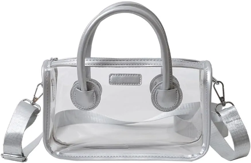 Ita bag Stadium Approved PVC Clear Purse, Top Handle Transparent Messenger Handbag with Removable Straps for Men and Women
