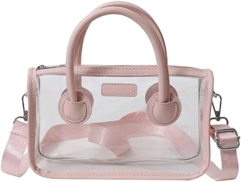 Ita bag Stadium Approved PVC Clear Purse, Top Handle Transparent Messenger Handbag with Removable Straps for Men and Women