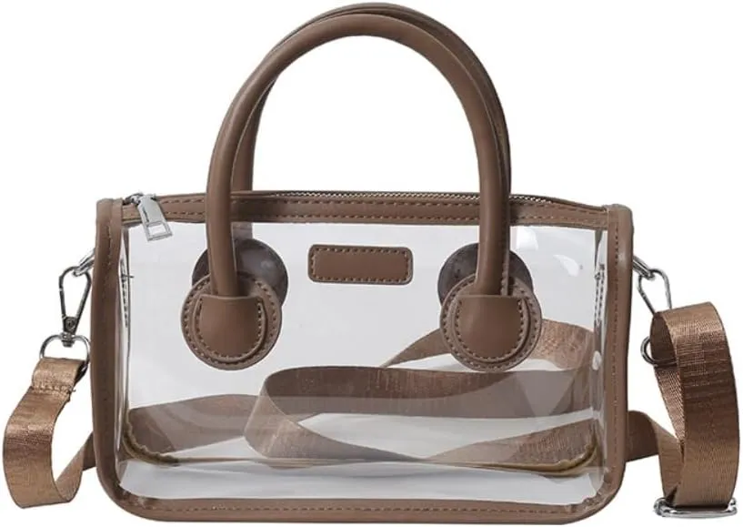 Ita bag Stadium Approved PVC Clear Purse, Top Handle Transparent Messenger Handbag with Removable Straps for Men and Women
