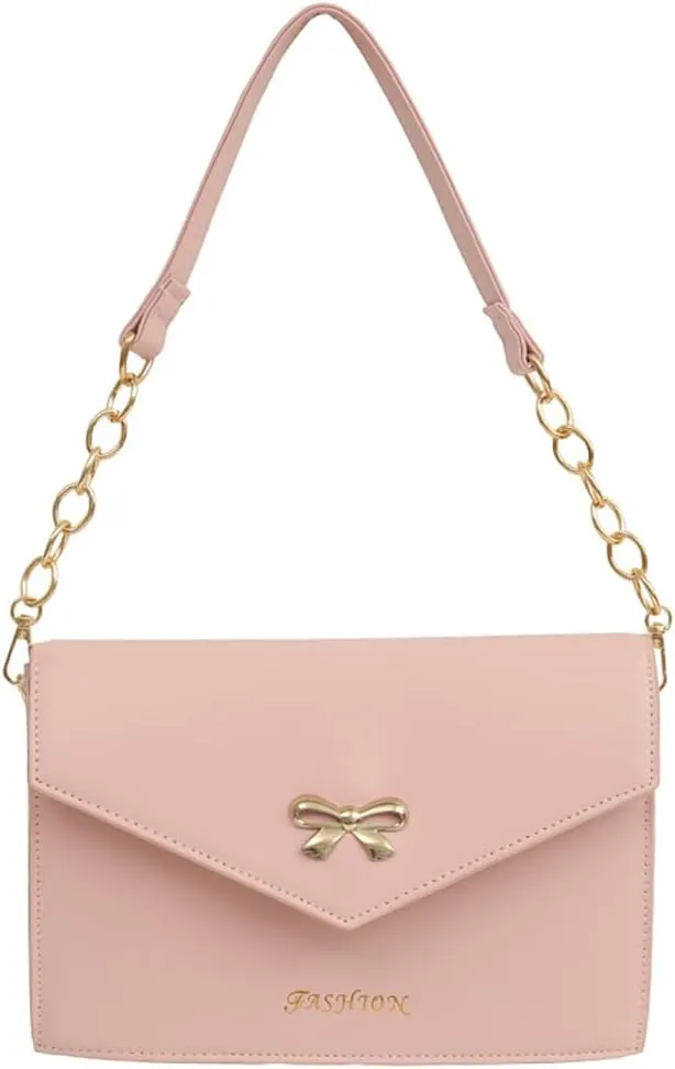 Ita Women's Envelope Handbag Shoulder Bag, Bow Leather Crossbody Purse, JK Uniform Tote Messenger Bag For Anime Pin Display