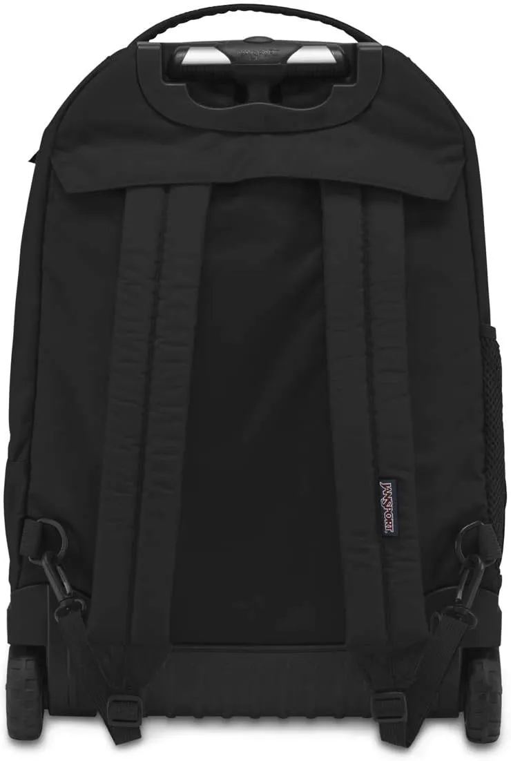 JanSport Driver 8 Rolling Backpack - Wheeled Travel Bag with 15-Inch Laptop Sleeve, One Size, Black