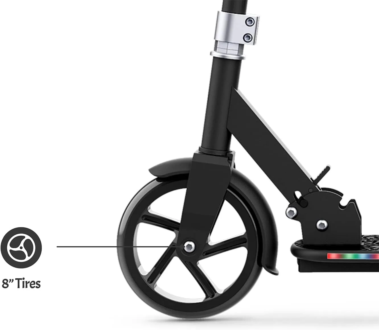Jetson 2-Wheel Kick Scooter, Sturdy Wide Deck, Height Adjustable Handlebar, Rear Brake, Easy-Folding Mechanism, 8 inch wheels