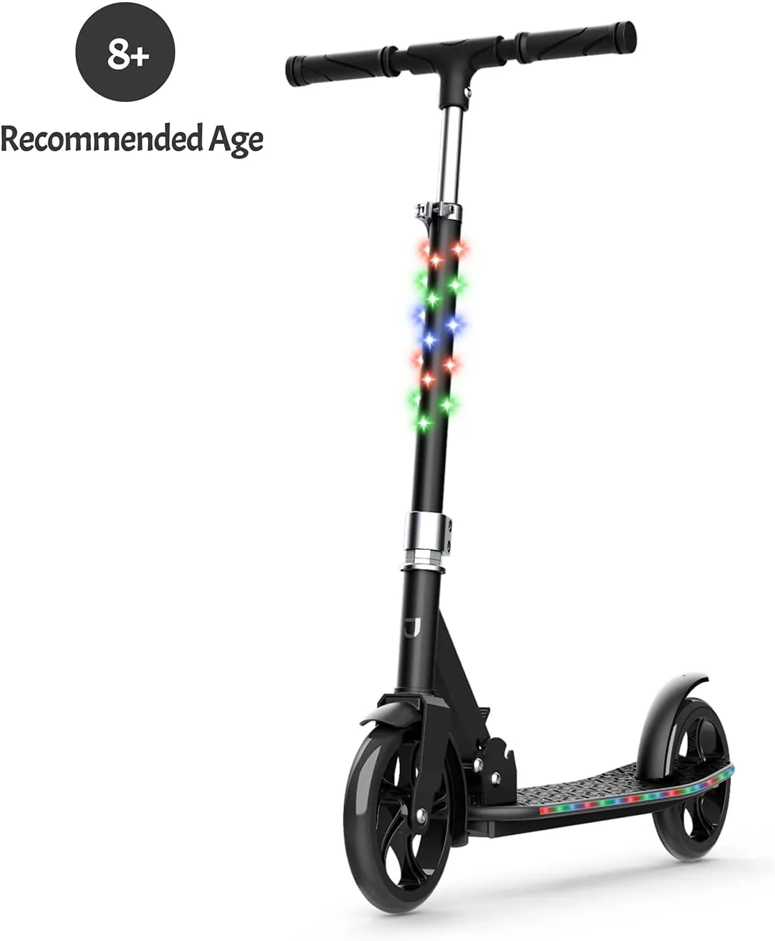 Jetson 2-Wheel Kick Scooter, Sturdy Wide Deck, Height Adjustable Handlebar, Rear Brake, Easy-Folding Mechanism, 8 inch wheels