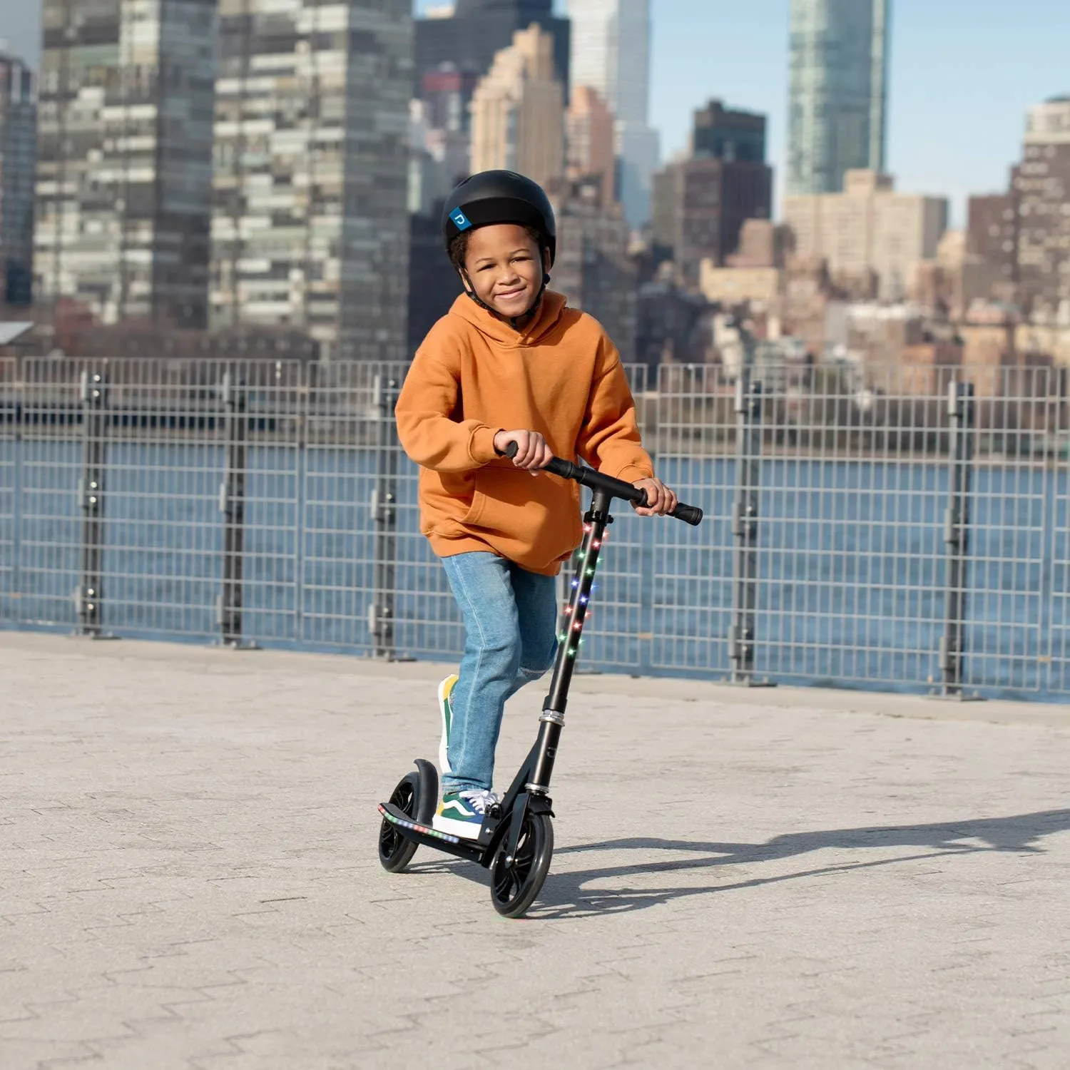 Jetson 2-Wheel Kick Scooter, Sturdy Wide Deck, Height Adjustable Handlebar, Rear Brake, Easy-Folding Mechanism, 8 inch wheels