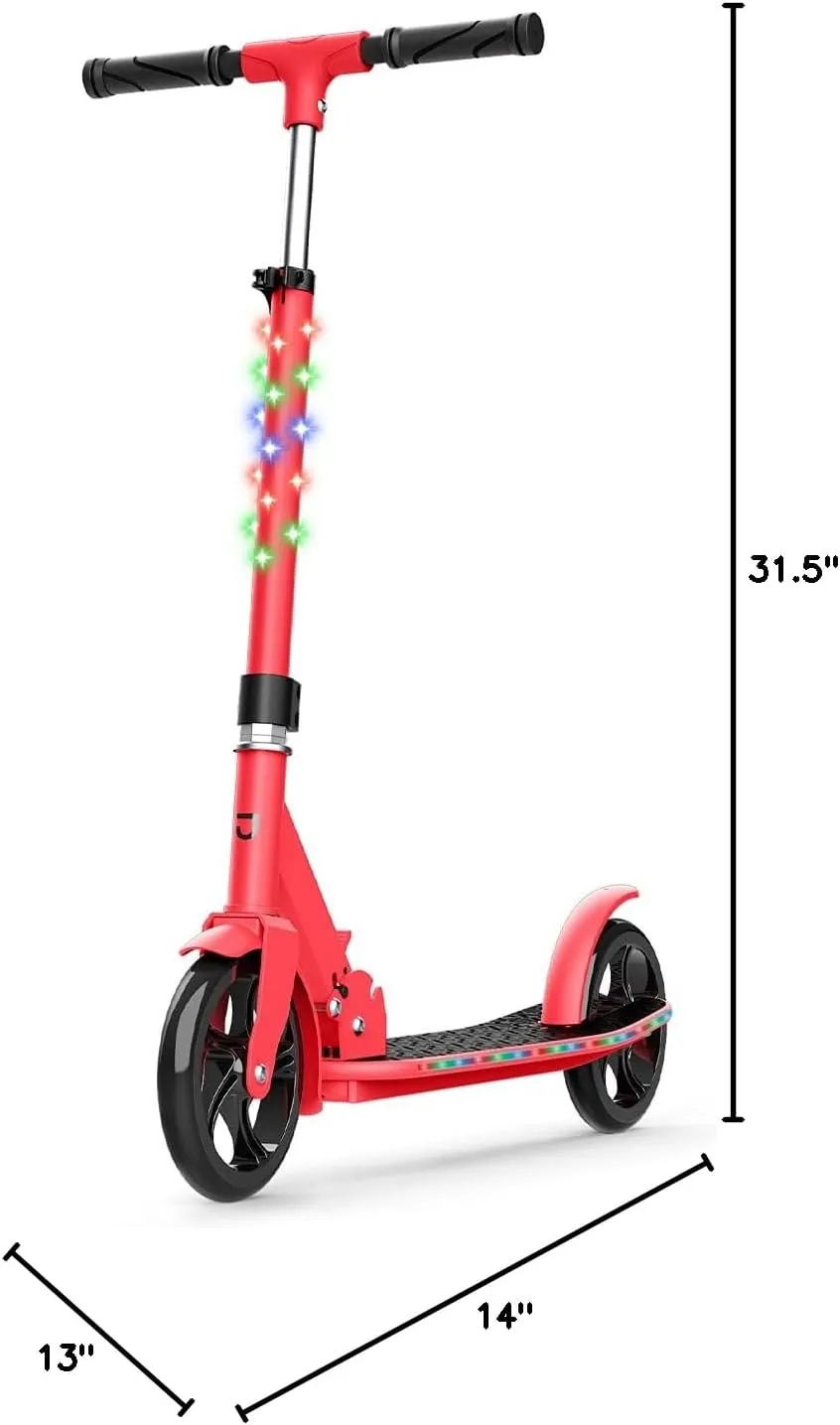 Jetson 2-Wheel Kick Scooter, Sturdy Wide Deck, Height Adjustable Handlebar, Rear Brake, Easy-Folding Mechanism, 8 inch wheels