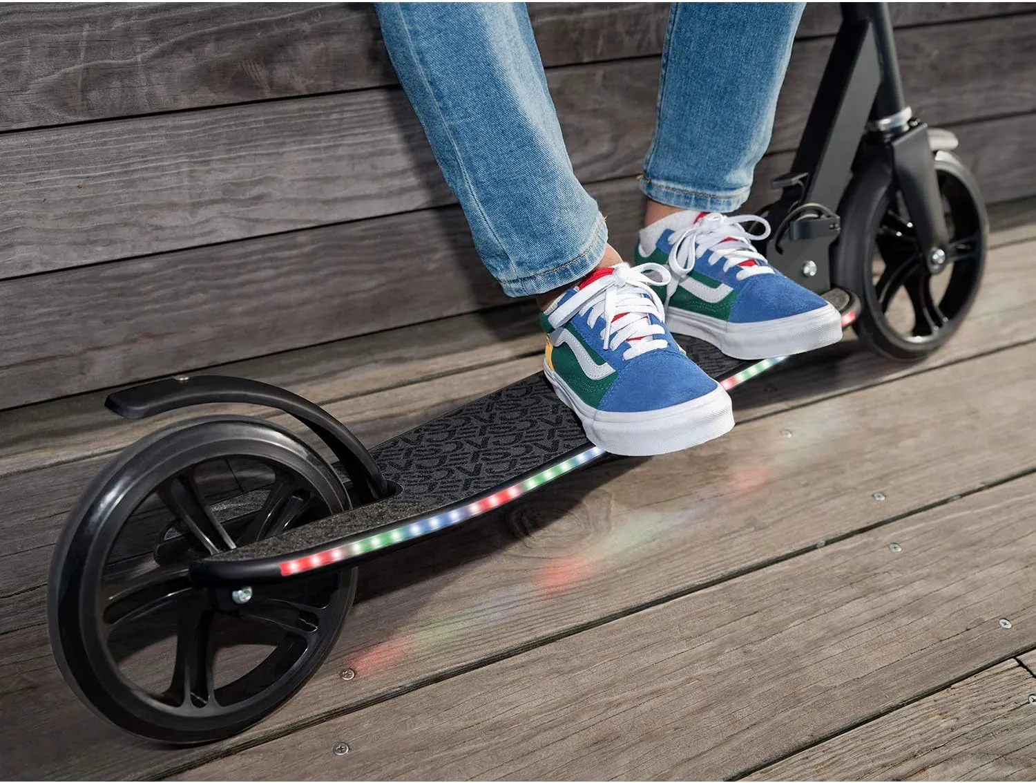 Jetson 2-Wheel Kick Scooter, Sturdy Wide Deck, Height Adjustable Handlebar, Rear Brake, Easy-Folding Mechanism, 8 inch wheels