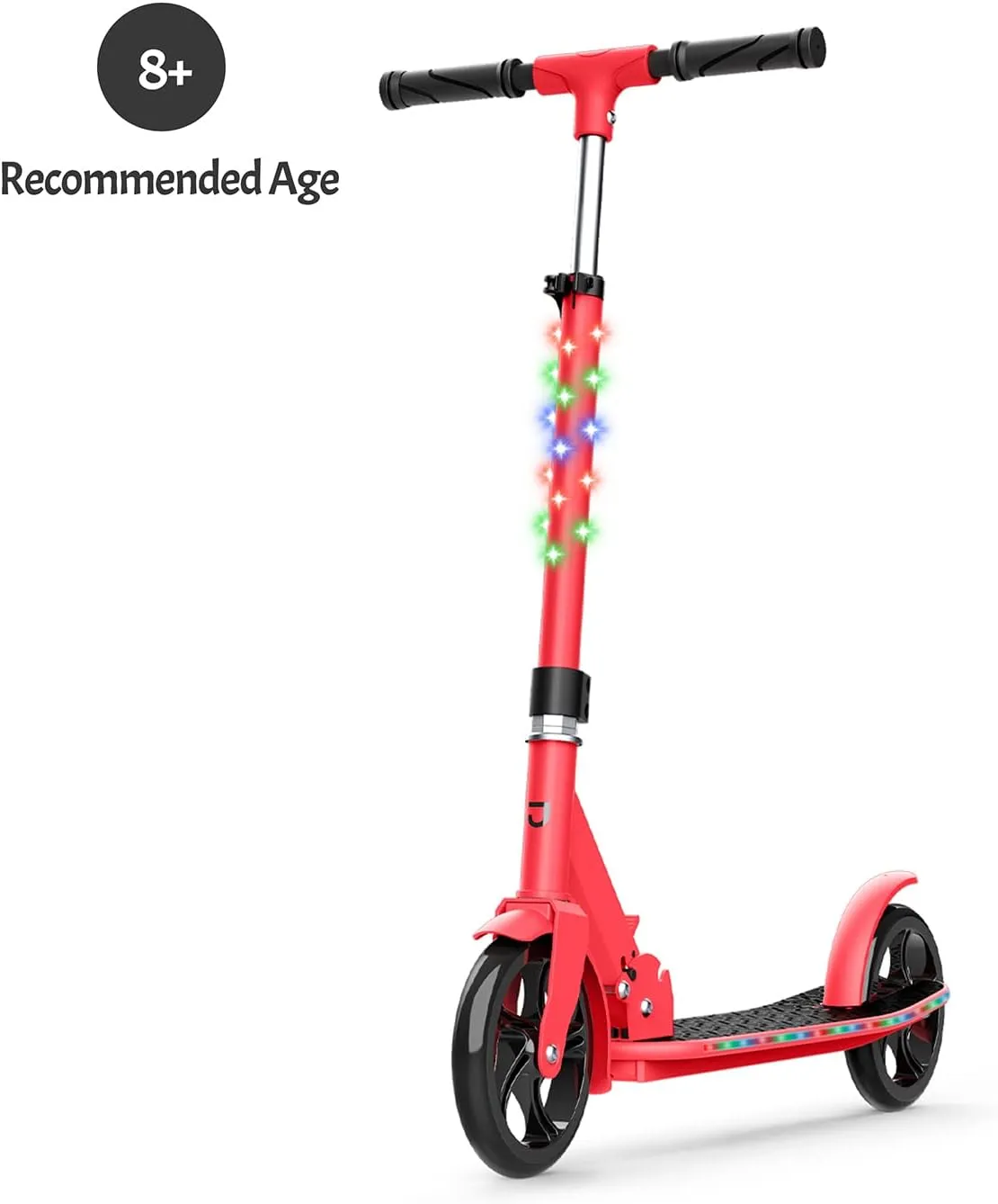 Jetson 2-Wheel Kick Scooter, Sturdy Wide Deck, Height Adjustable Handlebar, Rear Brake, Easy-Folding Mechanism, 8 inch wheels