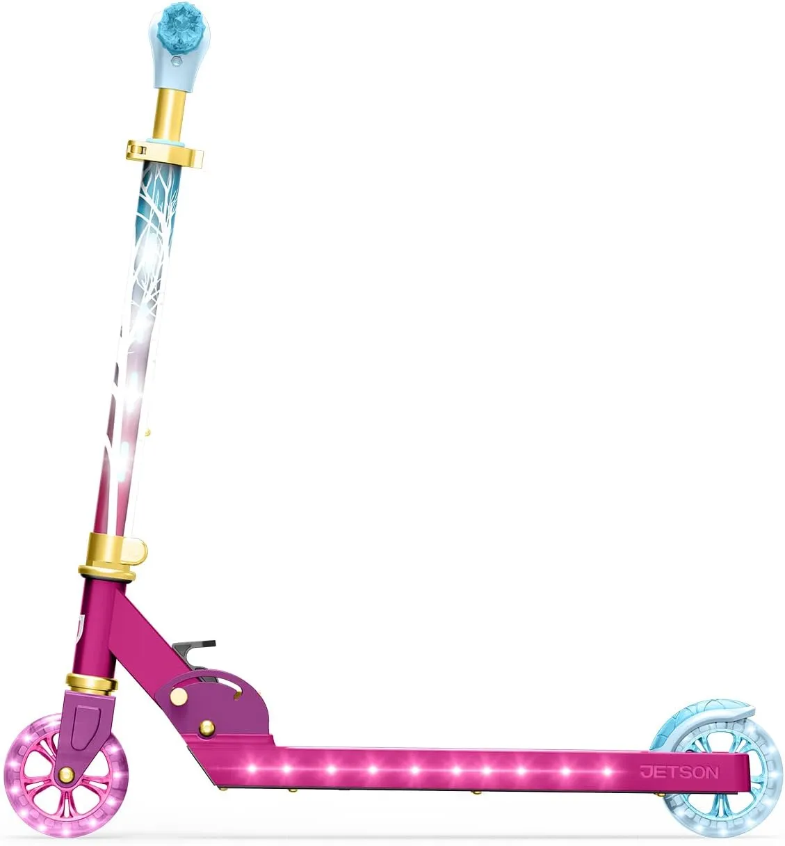 Jetson Character Kids Kick Scooter, LED Lights on Stem & Light-Up Wheels, Lightweight Frame, Height-Adjustable Handlebar, Lean-to-Steer System, Easy-Fold Mechanism