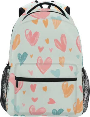 JIPONI Love Chalk Painting Backpack For Girls Boys, Student School Bag Bookbag Travel Laptop Backpack Purse Daypack