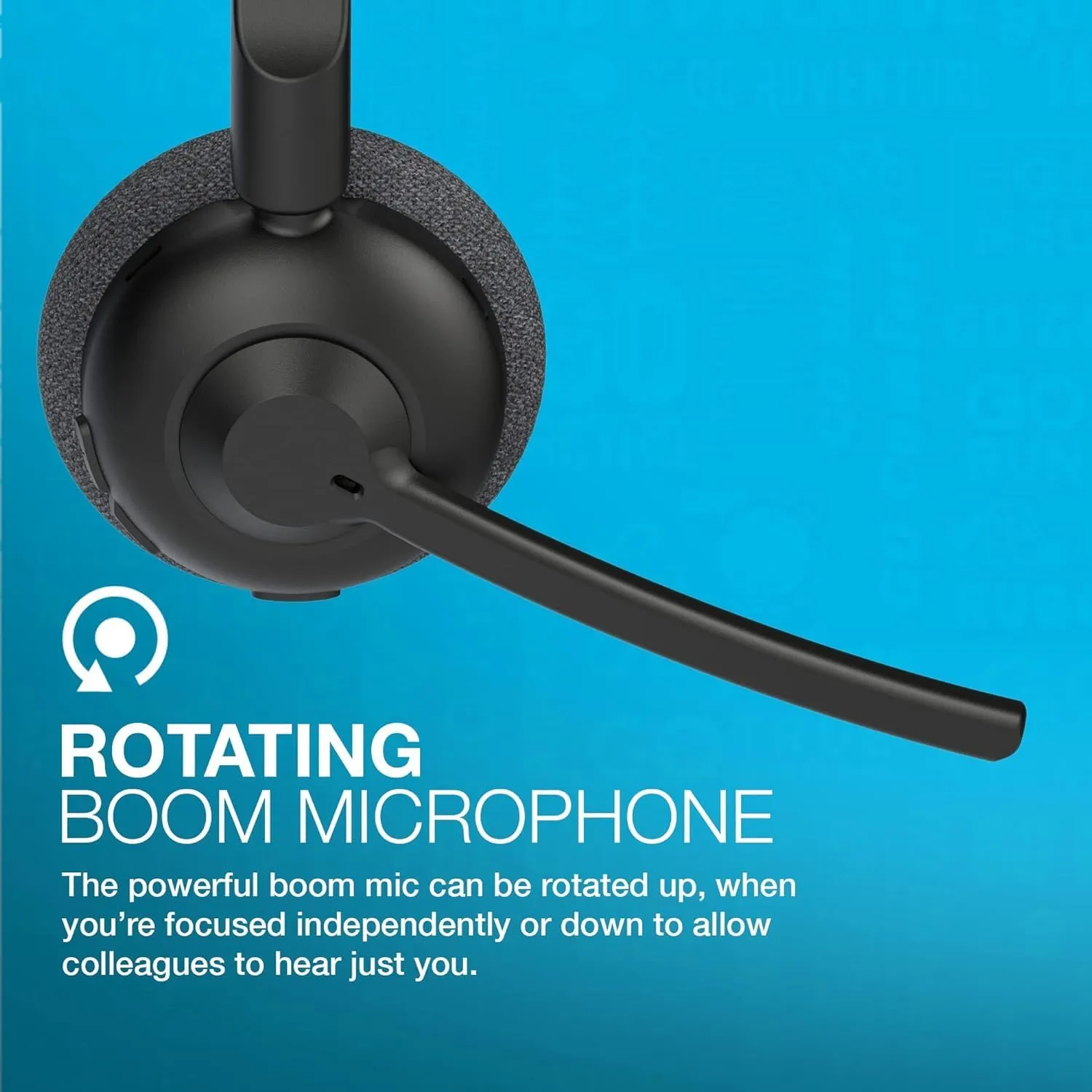 JLab Go Work Pop On-Ear Wireless Headset, Black, 50  Hours Playtime, Bluetooth Multipoint, Rotating Boom Mic, Noise Canceling MEMS Microphone, Light-Weight, Portable, PC/Mac| Mobile (1 Pack)