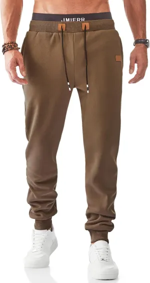 JMIERR Men's Sweatpants with Zipper Pockets Fleece Tapered Joggers Drawstring Waist Athletic Gym Running Workout Track Pants