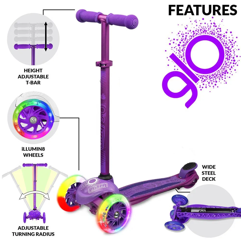 Joey GLO Purple - Kick Scooter with LED Light-Up Wheels