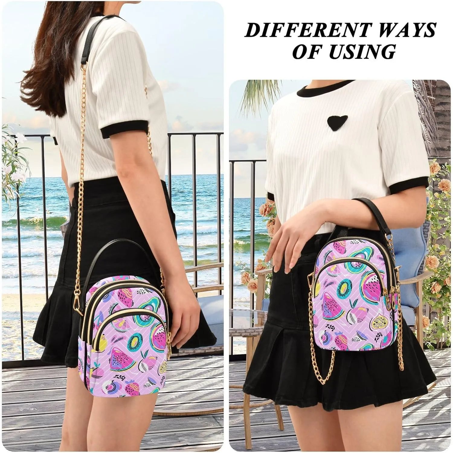 Joisal Long Hands Funny Multicolor Anti Theft Crossbody Bag, Handbags for Women Trendy Messenger Bag