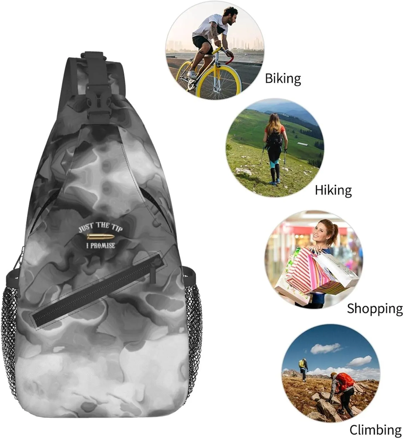 Just The Tip I Promise Sling Bag Crossbody Backpack Shoulder Casual Daypack Bag for Men Women